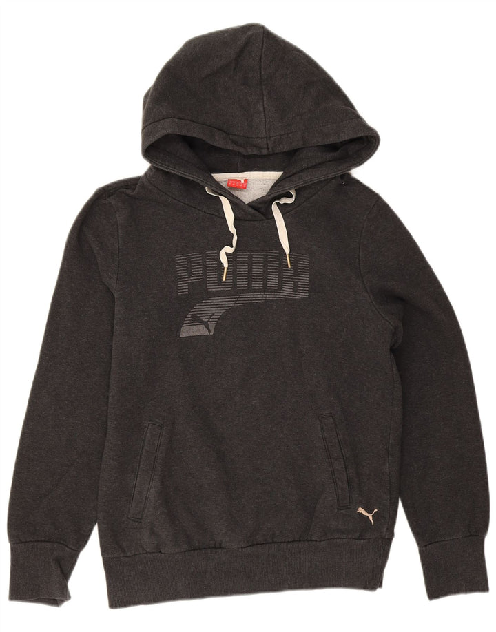 Puma Damen Graphic Hoodie Pullover UK 12 Medium Schwarz