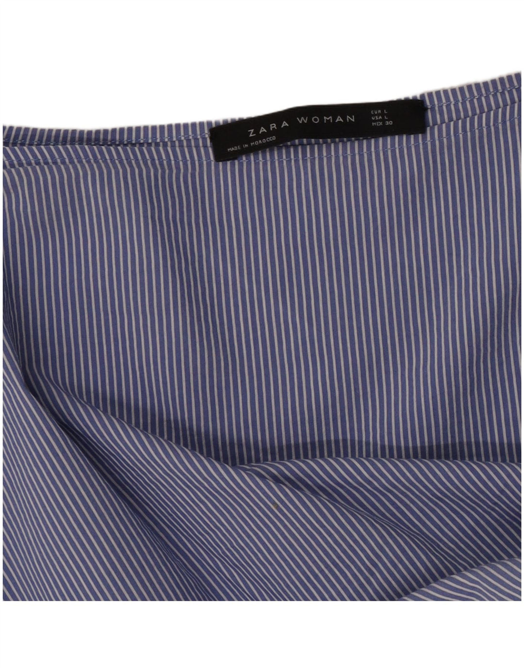 Zara Damen-Blusenoberteil mit 3/4-Ärmeln, UK-Größe 46, Größe L, blau gestreift