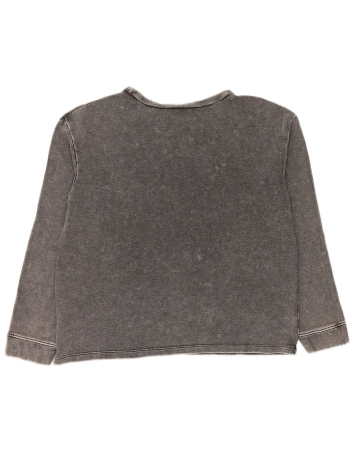 Guess Damen Grafik-Sweatshirt-Pullover UK 16 Large Graue Baumwolle