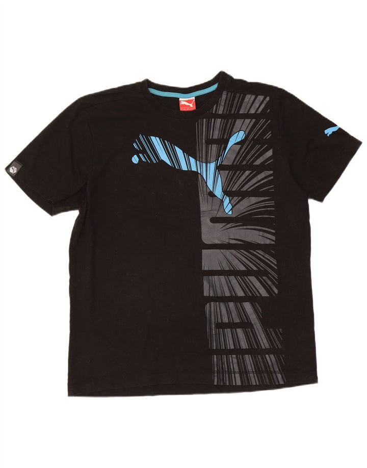 Puma Herren T-Shirt mit Grafik, groß, aus schwarzer Baumwolle