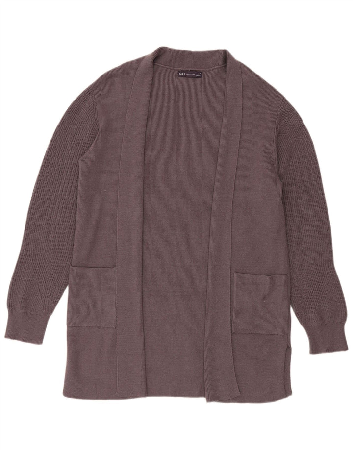Marks & Spencer Damen Longline Open Cardigan Pullover UK 14 Large Grau