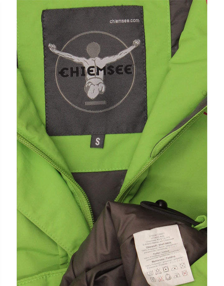 Chiemsee Damen Skijacke mit Kapuze UK 10 Small Grünes Colourblock-Polyamid