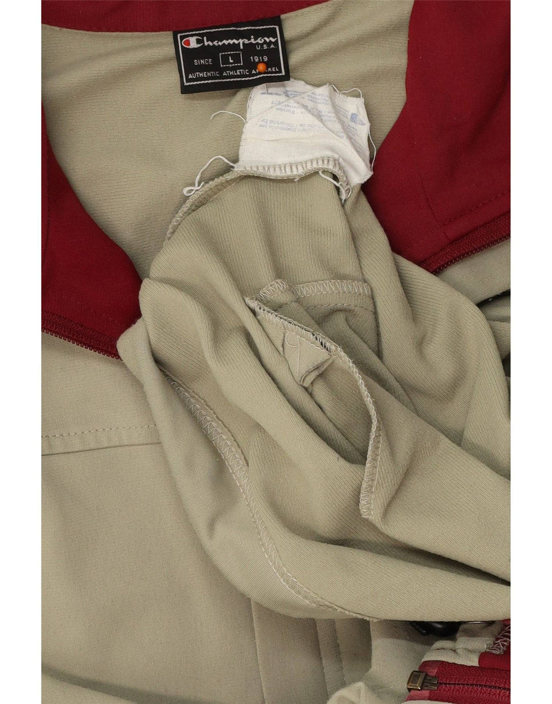 CHAMPION Herren-Trainingsanzug-Oberteil, Jacke, groß, Khaki, Polyester