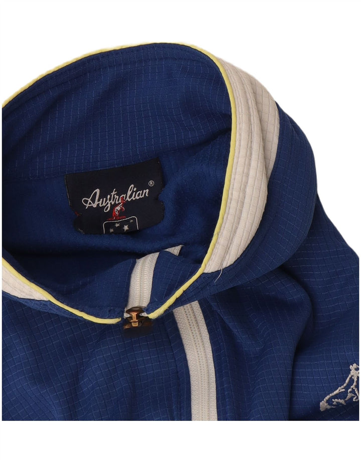 AUSTRALIAN L'ALPINA Herren-Trainingsanzug-Oberteiljacke IT 50 Mittelblauer Farbblock