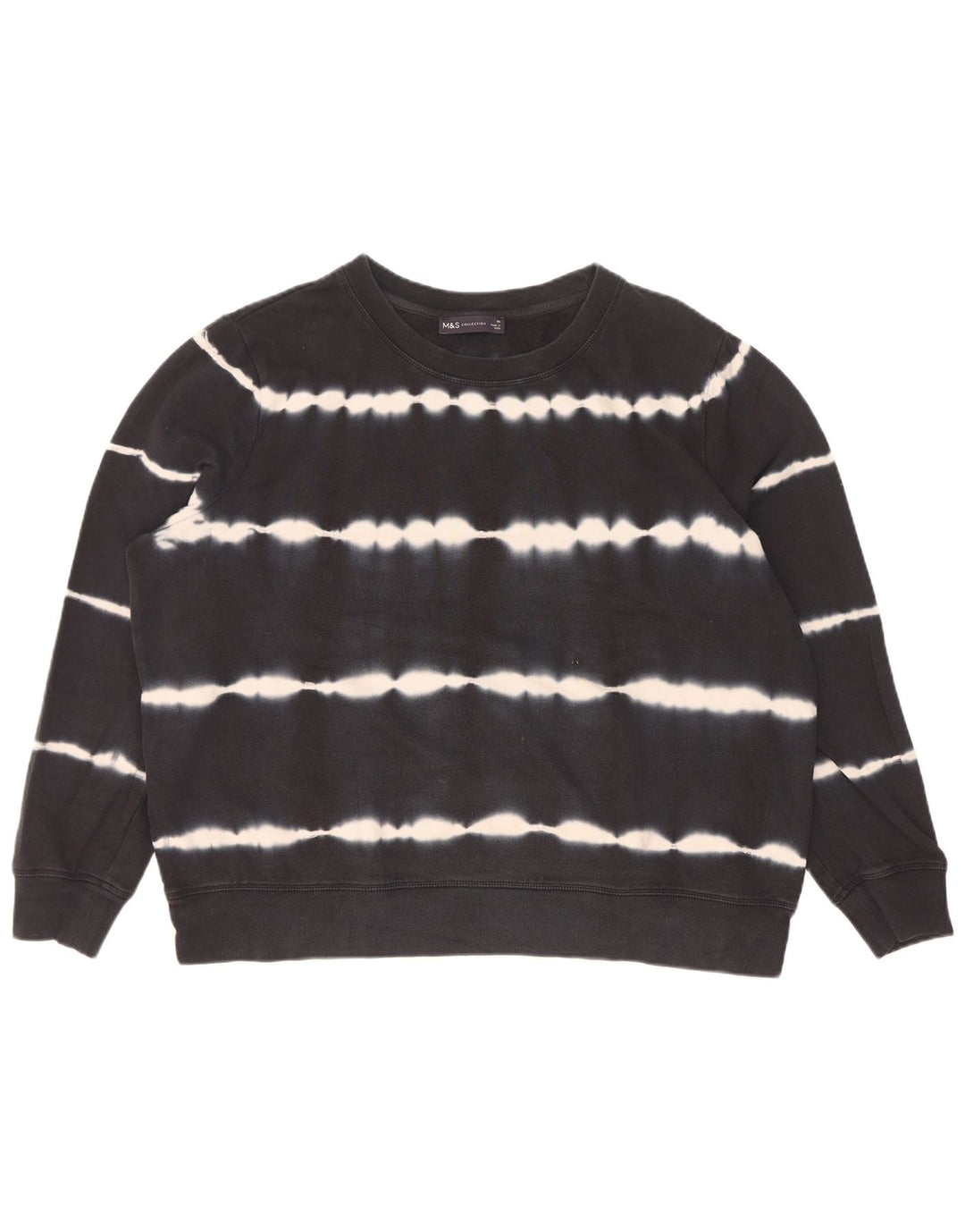 Marks & Spencer Damen-Sweatshirt in Übergröße, Gr. 18, XL, Schwarz, Batikfärbung