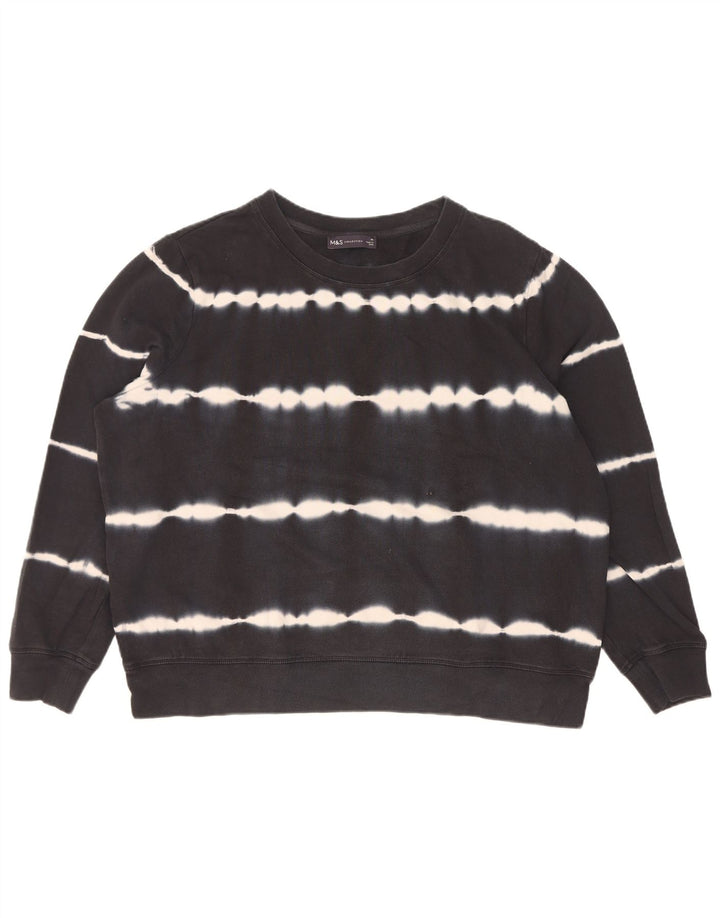 Marks & Spencer Damen-Sweatshirt in Übergröße, Gr. 18, XL, Schwarz, Batikfärbung