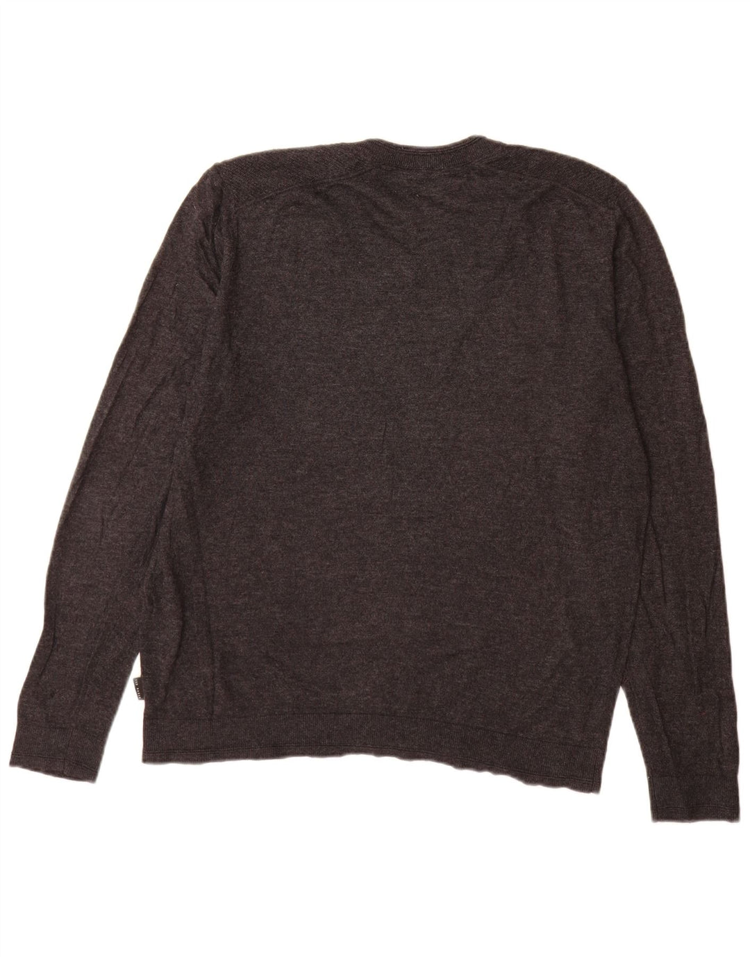 Ted Baker Herren-Pullover mit V-Ausschnitt, Größe 5, XL, graue Wolle