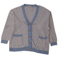 Zara Damen-Strickjacke in Übergröße, Gr. 14, mittelblaue geometrische Baumwolle