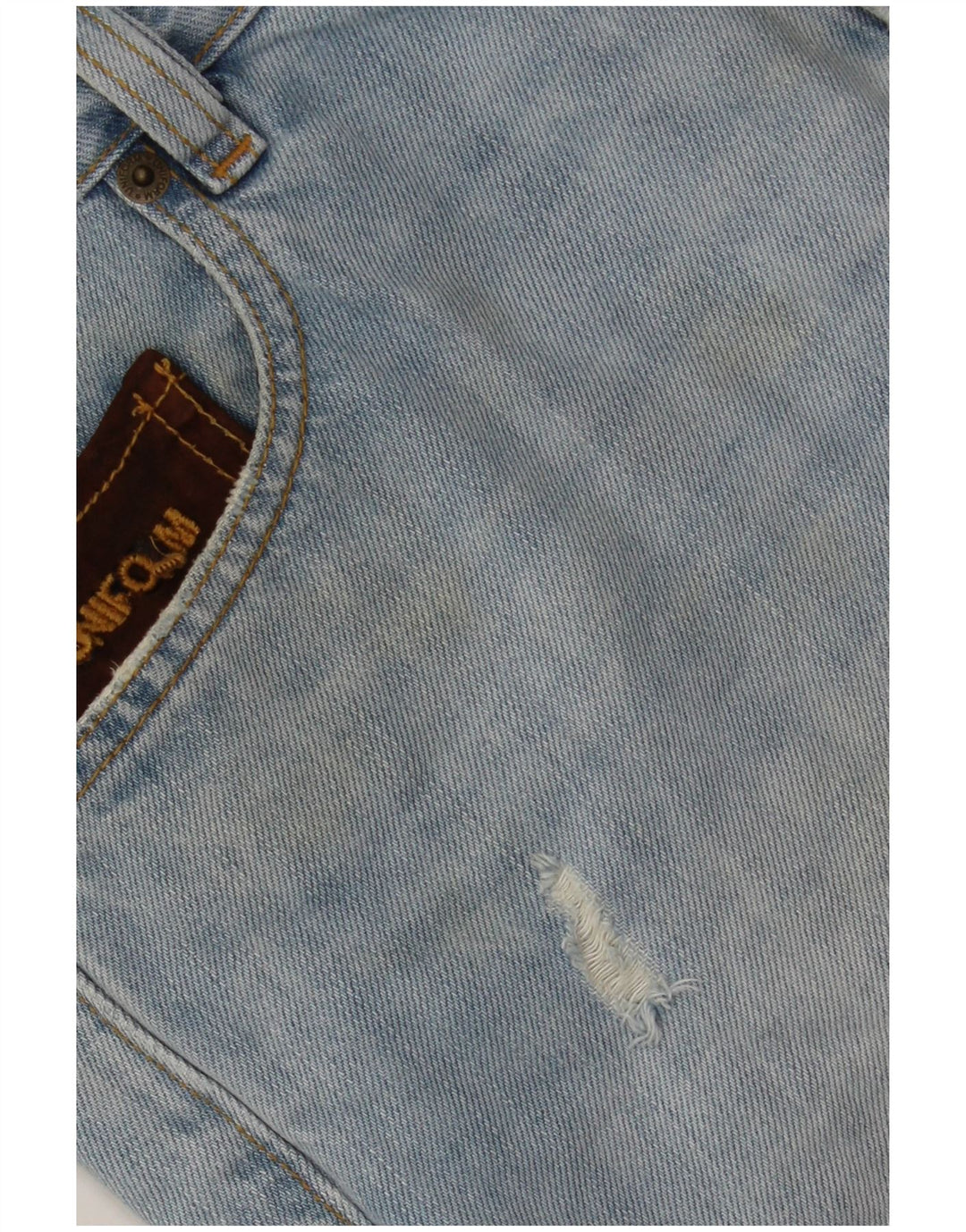 Uniform Herren-Jeansshorts im Distressed-Look, W30, mittelblau, Baumwolle