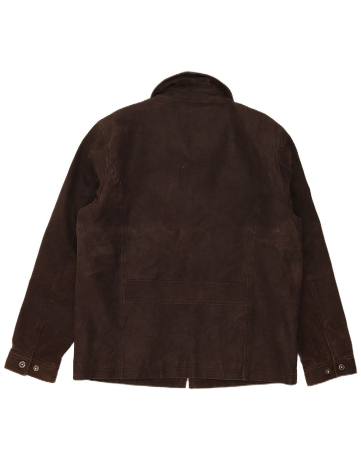 Tom Tailor Herren Lederjacke UK 40 Large Braun