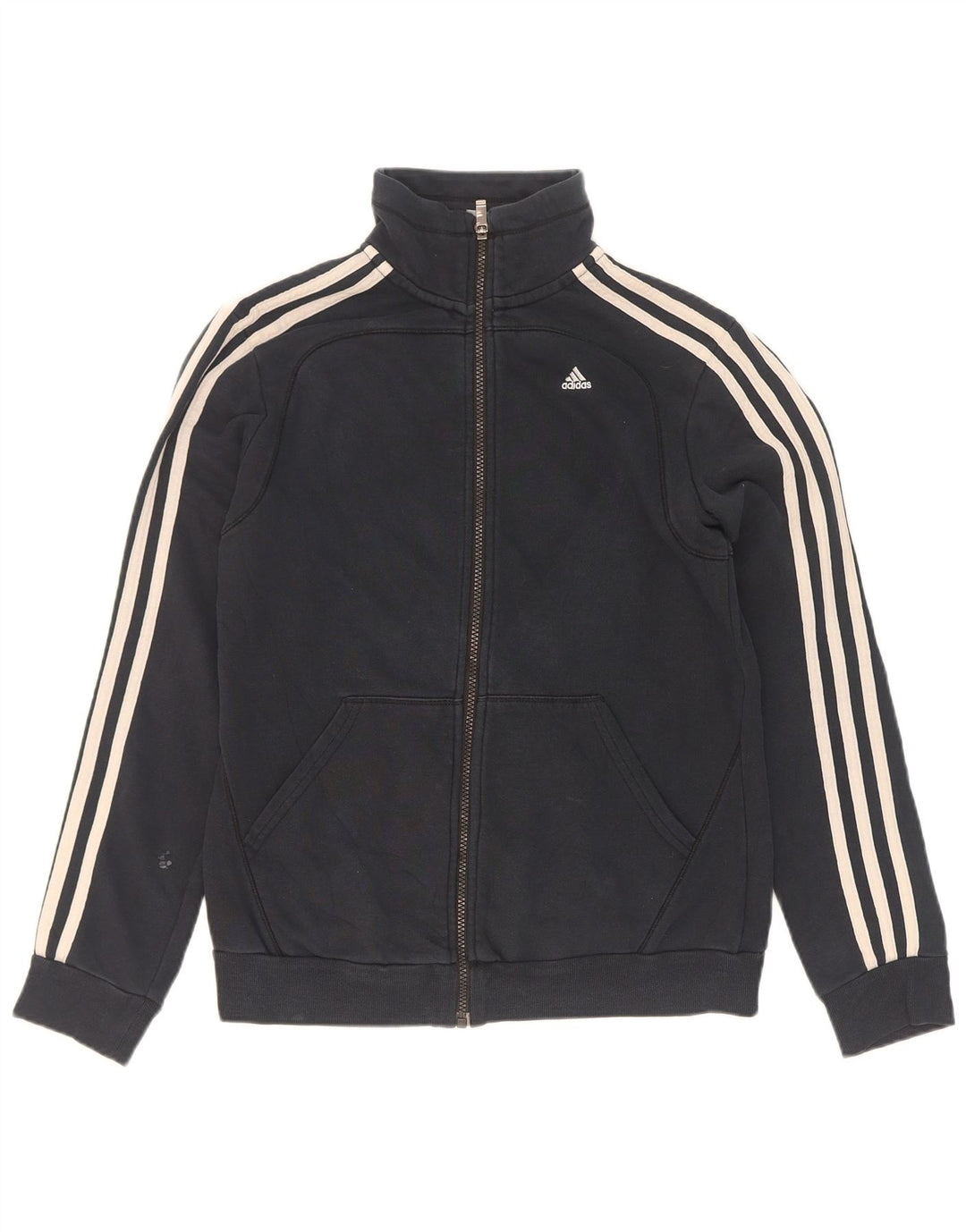 Adidas Damen Trainingsanzug Top Jacke UK 8/10 Small Schwarz Baumwolle