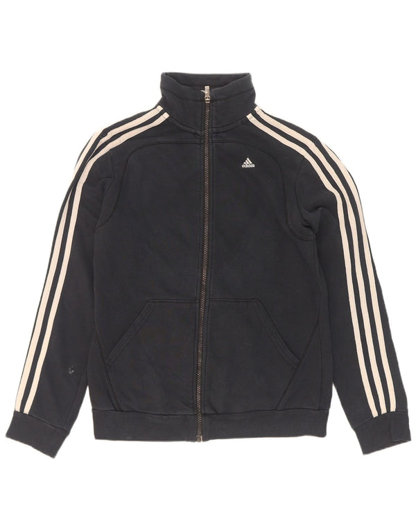 Adidas Damen Trainingsanzug Top Jacke UK 8/10 Small Schwarz Baumwolle