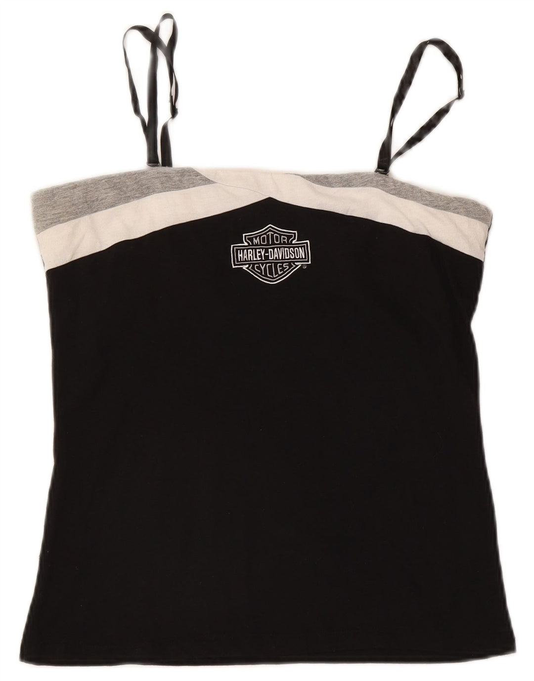 Harley Davidson Damen Graphic Crop Cami Top UK 14 Large Schwarze Baumwolle