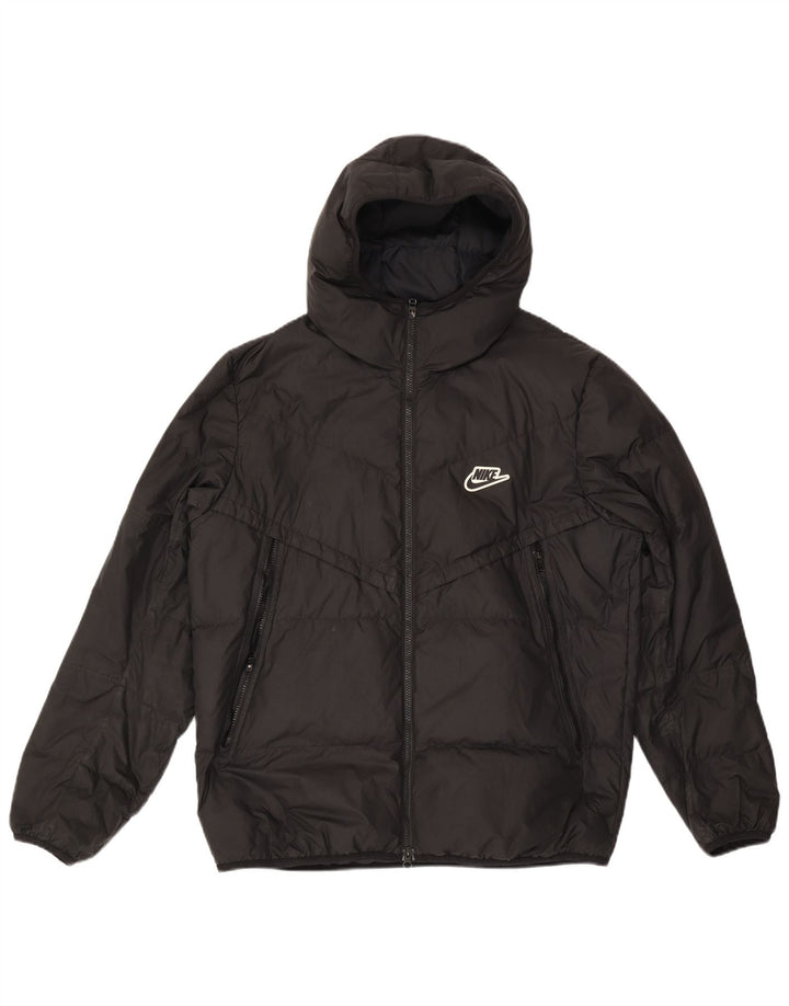 Nike Herren-Jacke mit Kapuze, gepolstert, UK 40, Größe L, Schwarz, Polyester