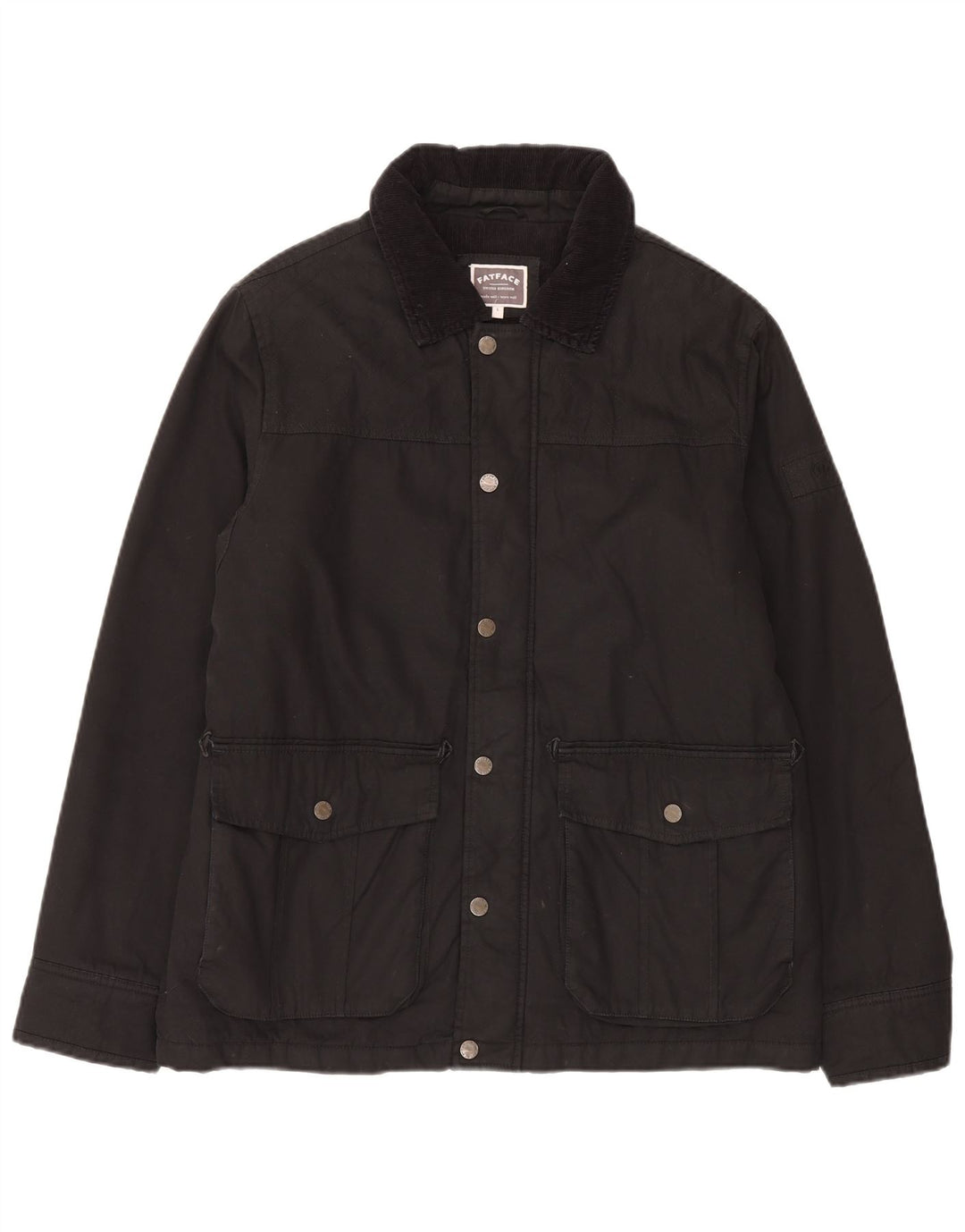 Fat Face Herrenjacke aus gewachster Baumwolle, Größe 40, Schwarz