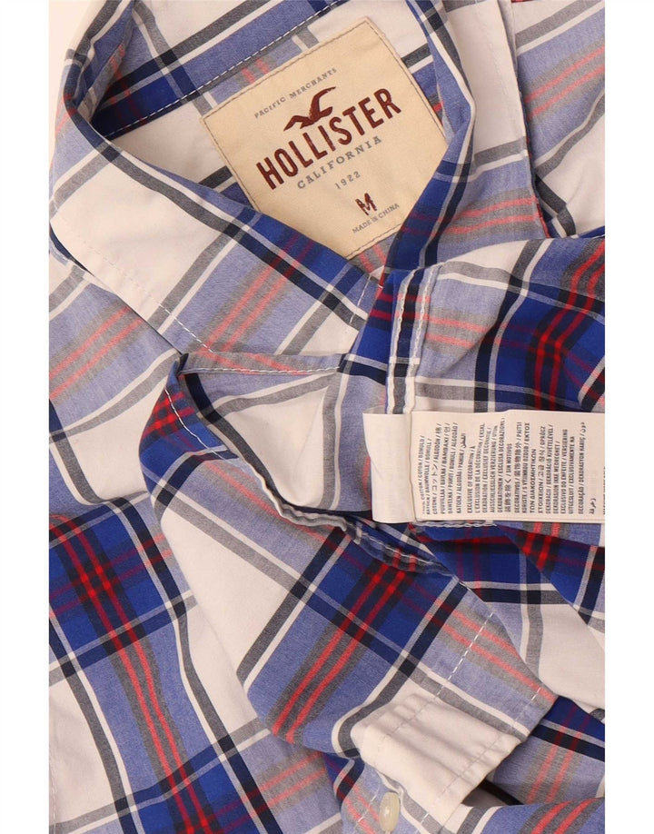 Hollister Herrenhemd aus mittelblau karierter Baumwolle