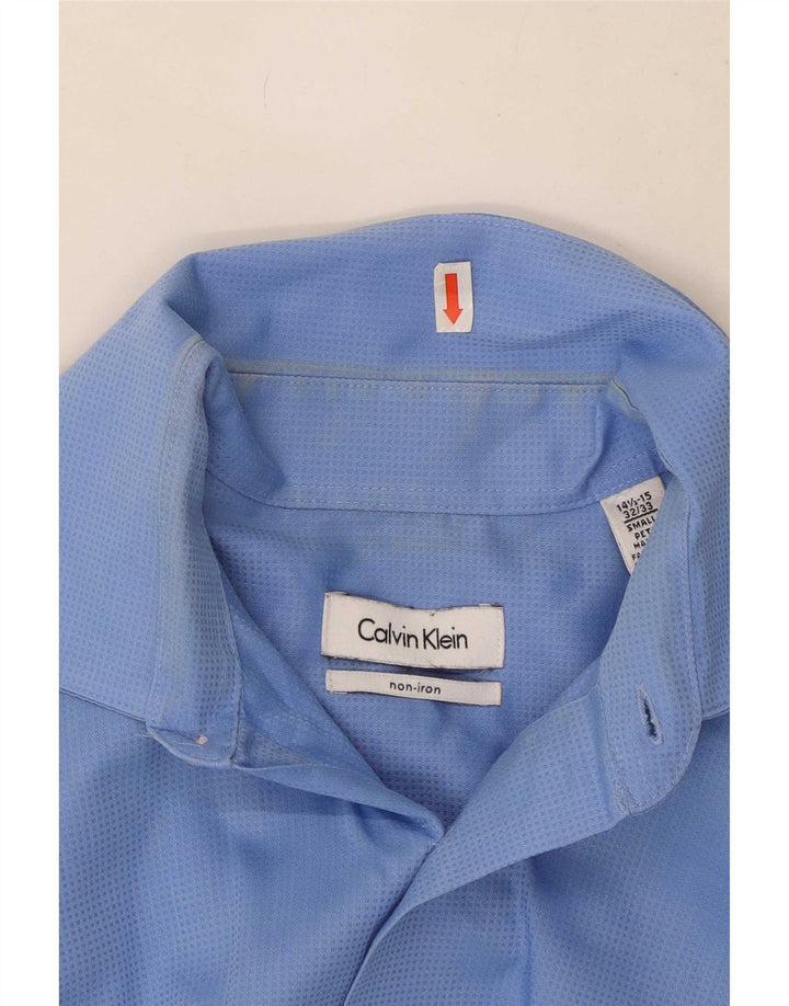 Calvin Klein Herrenhemd, Größe 14 1/2 15, kleine blaue Baumwolle