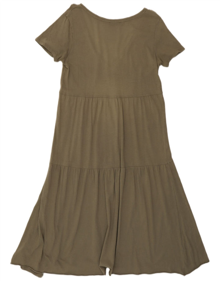 Zara Damen A-Linien-Kleid UK 10 Small Khaki