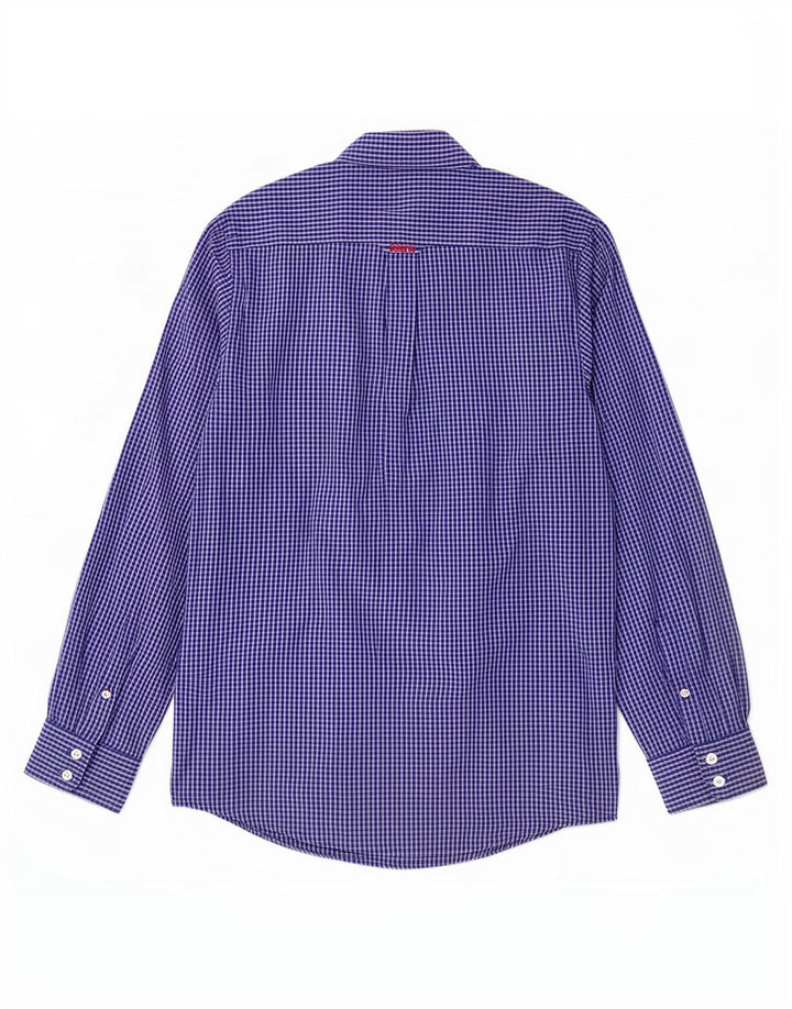 Crew Clothing Herren-Hemd mit klassischer Passform, mittelblau, kariert, Baumwolle