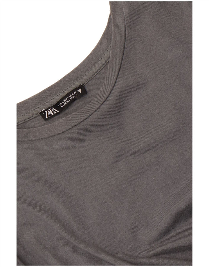 Zara Damen Langarm-A-Linien-Kleid, Größe 44, Grau