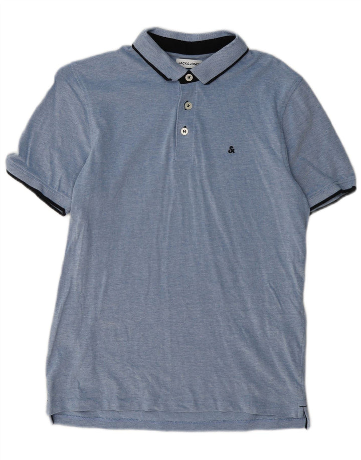 Jack & Jones Herren-Poloshirt, große blaue Baumwolle