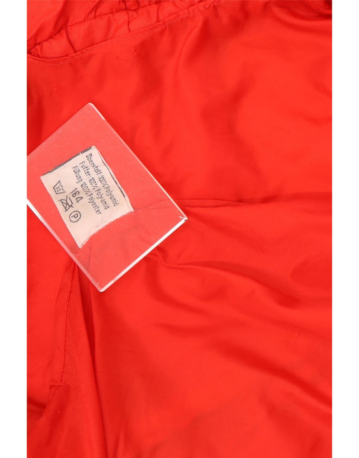 Wattierte Elite-Jacke für Mädchen, 13–14 Jahre, rotes Colourblock-Polyamid