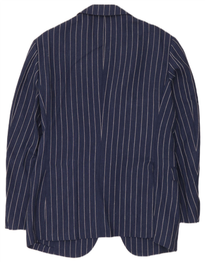 Burberry Herren-Blazer mit 2 Knöpfen, IT 48, mittelmarineblaue Nadelstreifenwolle