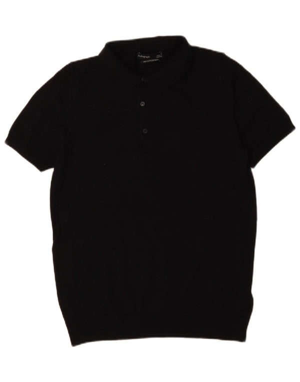 Marks & Spencer Mens Autograph Polo Shirt Small Black Cotton
