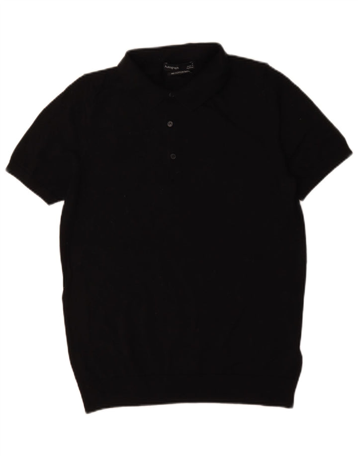 Marks & Spencer Herren-Autograph-Poloshirt, Größe S, schwarze Baumwolle