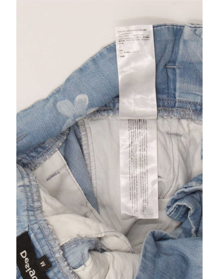 Desigual Damen Cargo-Haremshose Medium W32 L28 Lyocell mit blauem Blumenmuster