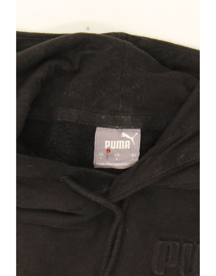 PUMA Mens Hoodie Jumper Large Black Cotton Vintage Puma and Second-Hand Puma from Messina Hembry 