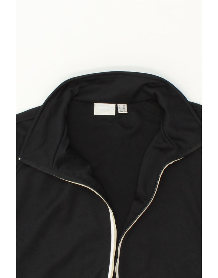 DIADORA Womens Tracksuit Top Jacket UK 16 Large  Black Polyester Vintage Diadora and Second-Hand Diadora from Messina Hembry 