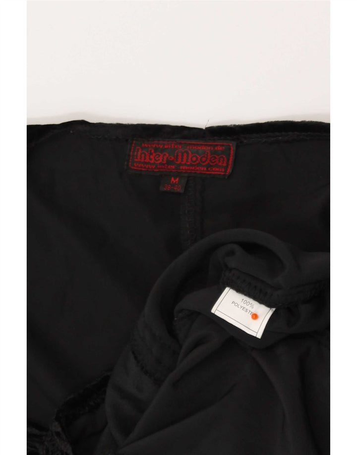 Inter-Moden Damen-Strickjacke aus Velours, EU 38/40, mittelschwarz, Paisleymuster