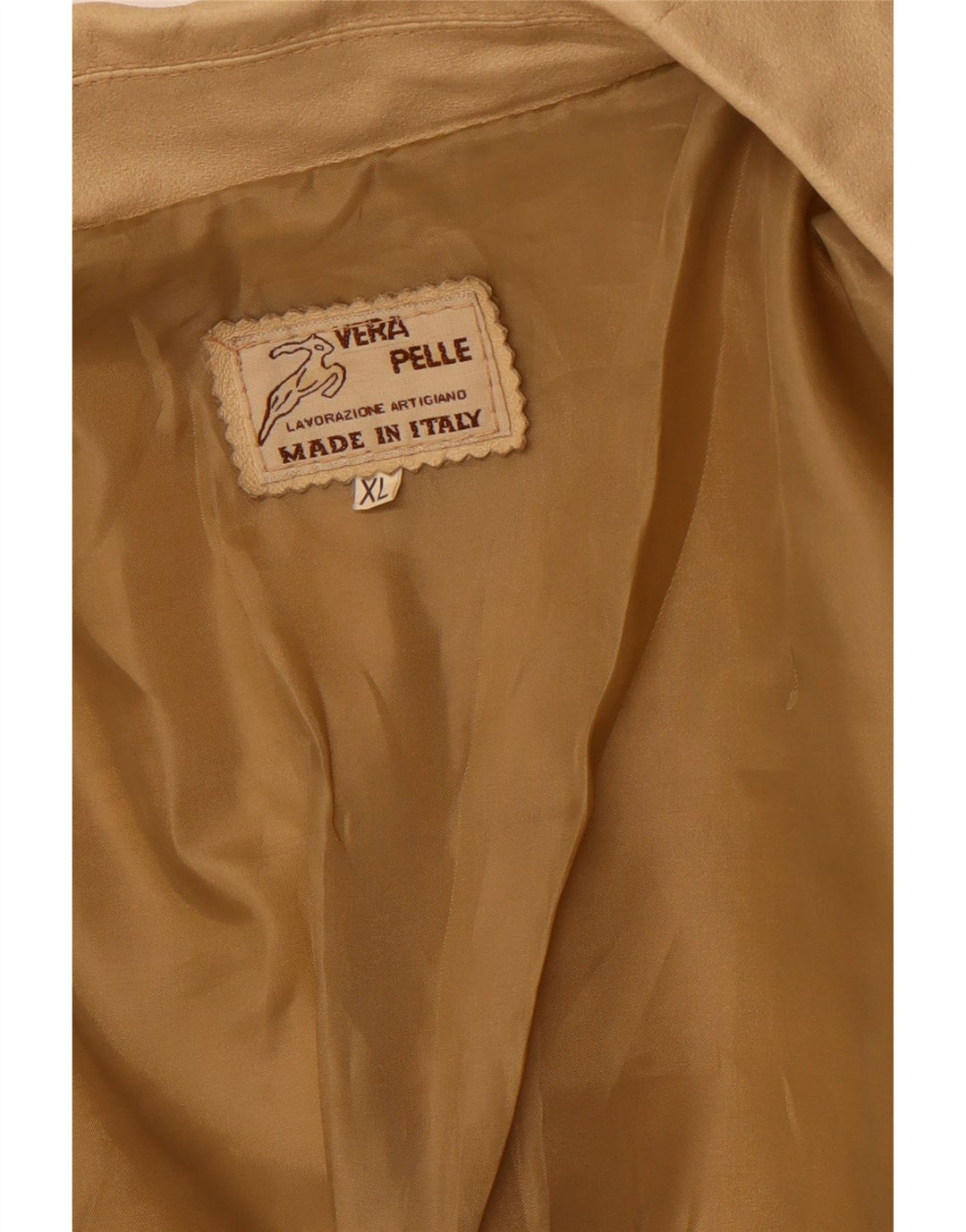 VINTAGE Damen Lederjacke UK 18 XL Beige Leder
