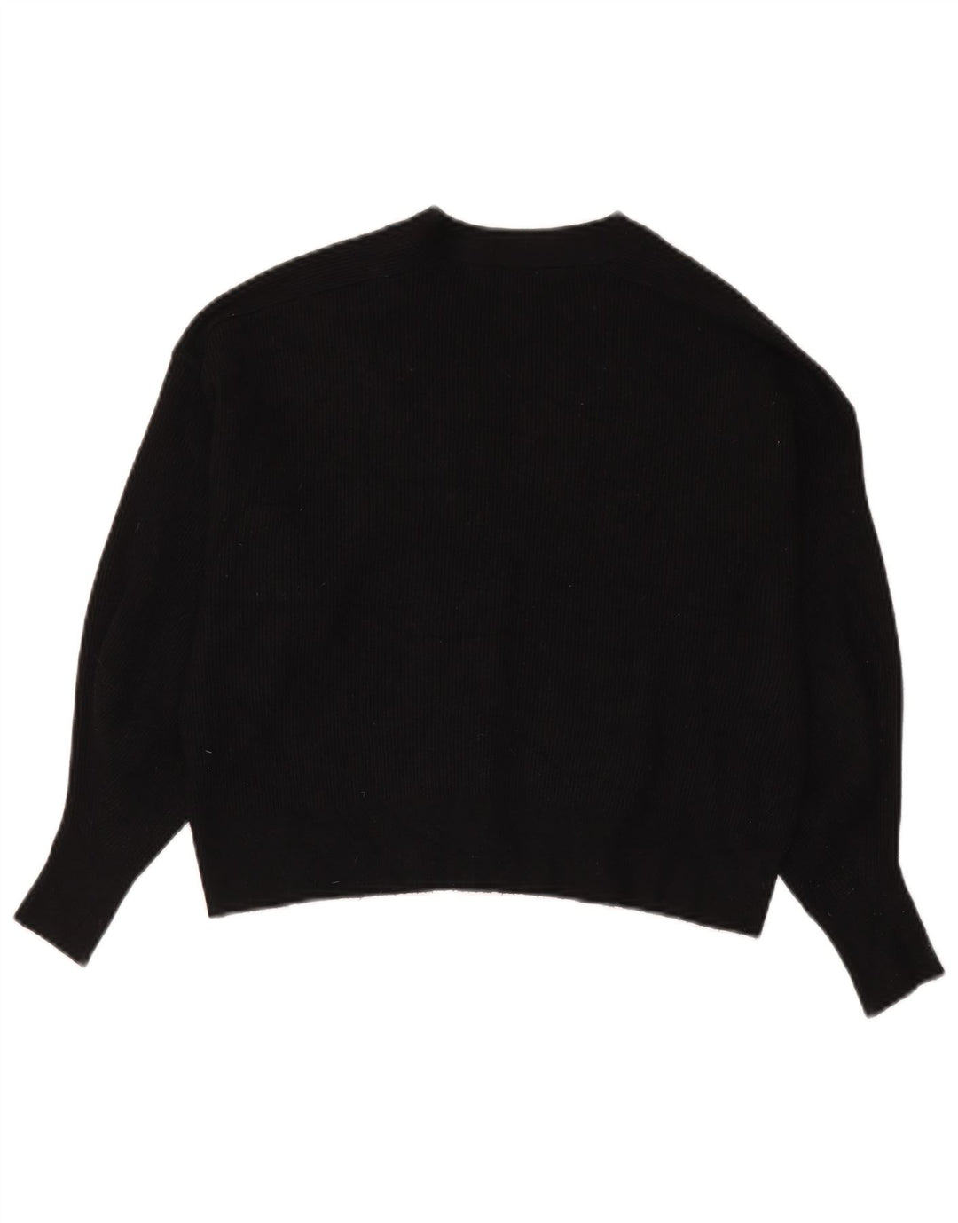 Zara Damen Crop Oversized Cardigan Pullover UK 10 Small Schwarze Viskose