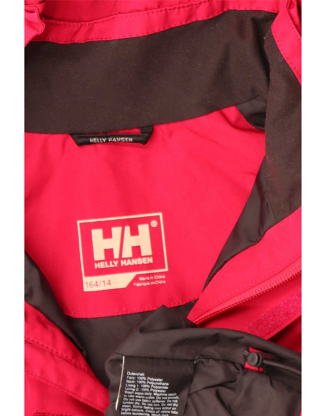 Helly Hansen Mädchen-Windbreakerjacke mit Kapuze, 13–14 Jahre, rotes Polyester
