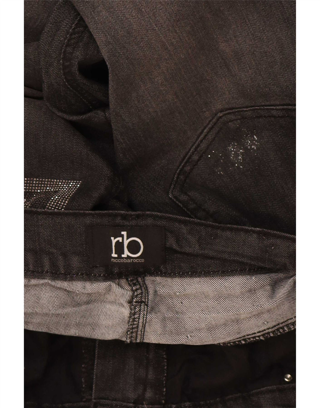 Roccobarocco Damen Straight Jeans W32 L28 Schwarze Baumwolle
