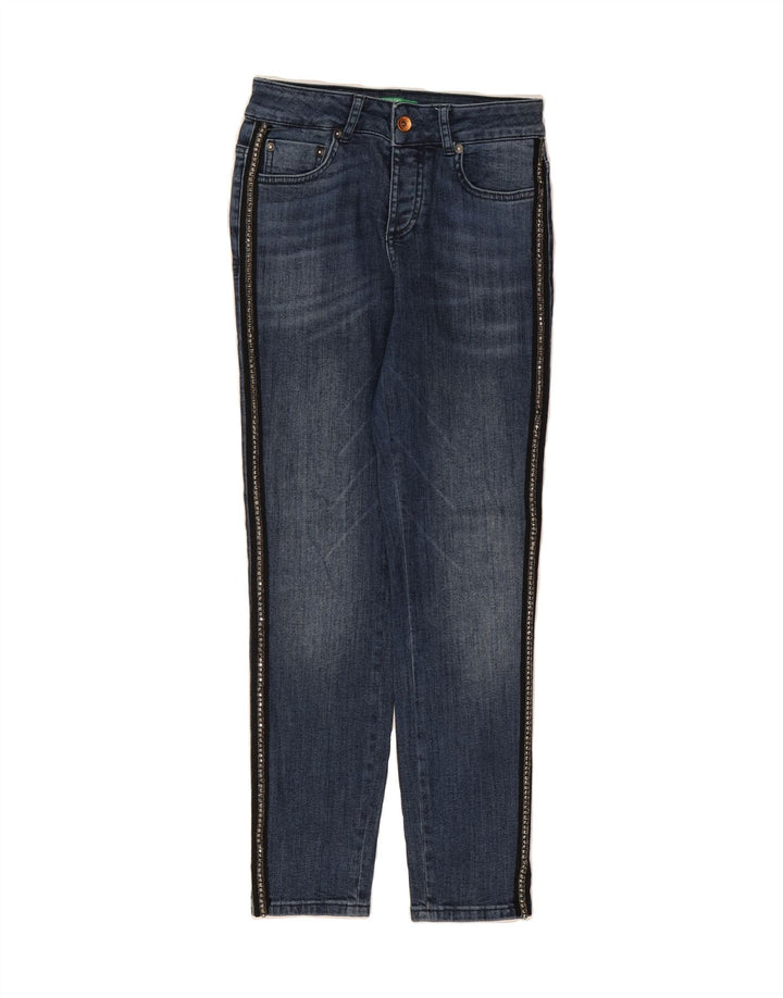 BENETTON Womens Slim Jeans W26 L27 Blue Cotton Vintage Benetton and Second-Hand Benetton from Messina Hembry 