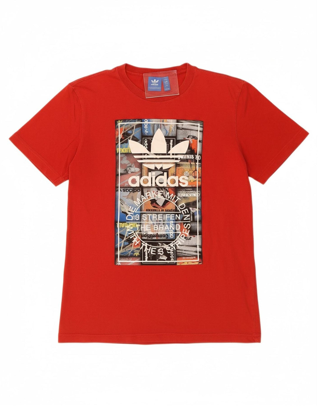 ADIDAS Mens Graphic T-Shirt Top Small Red Cotton