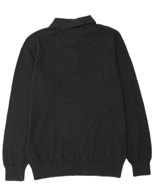 Massimo Dutti Herren-Pullover mit Rollkragen, Mittelschwarz, Baumwolle