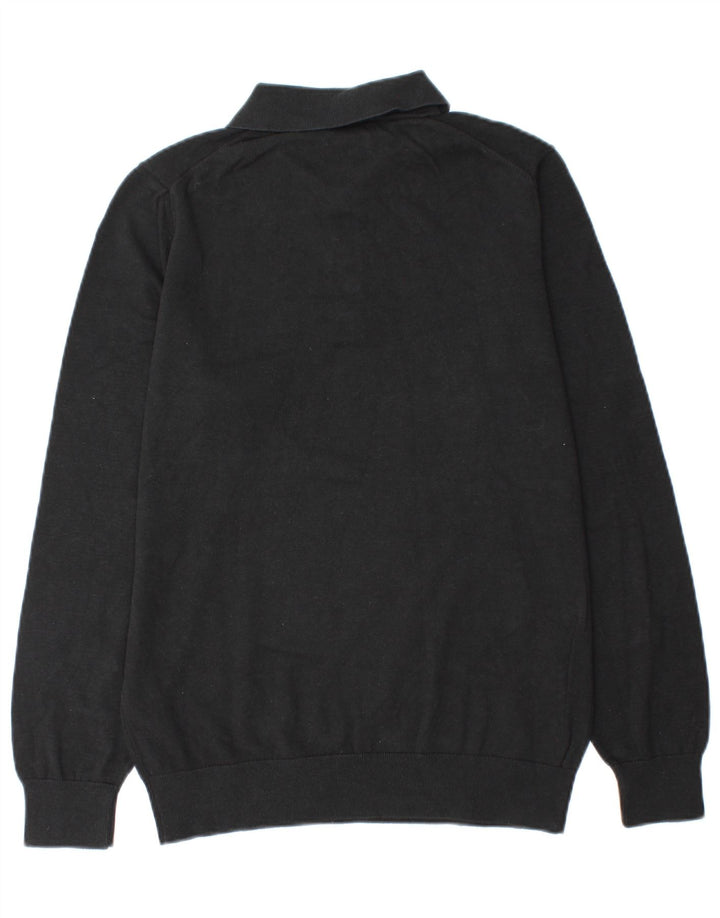 Massimo Dutti Herren-Pullover mit Rollkragen, Mittelschwarz, Baumwolle