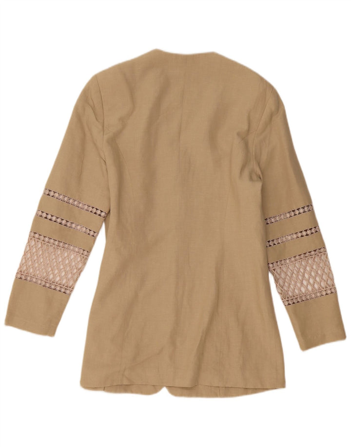 Gil Bret Damen 3-Knopf-Blazerjacke UK 12 Mittelbeige Leinen