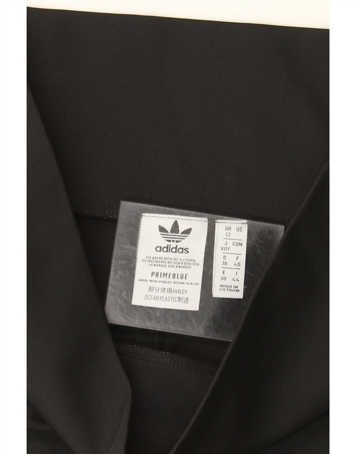 ADIDAS Damen Sportshorts UK 12 Medium Schwarz Polyester