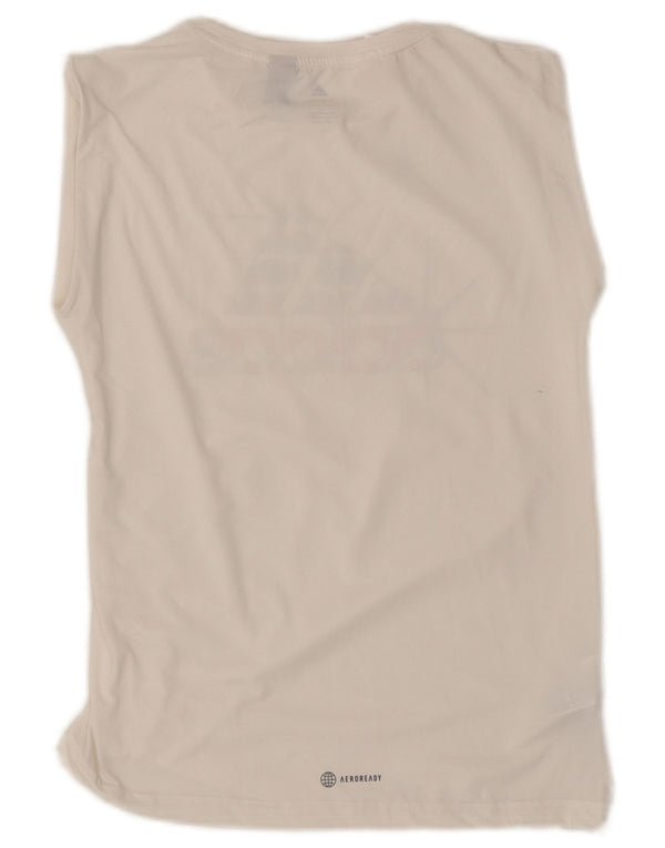 Adidas Mädchen Grafik-Trägershirt, 13–14 Jahre, aus weißem Polyester