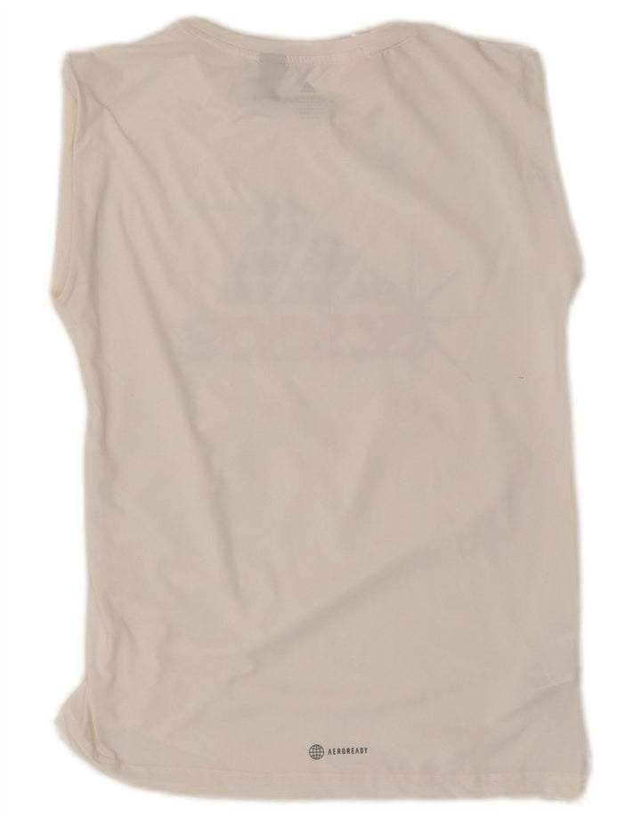 Adidas Mädchen Grafik-Trägershirt, 13–14 Jahre, aus weißem Polyester