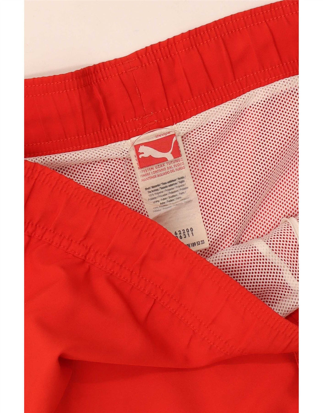 Puma Herren-Badeshorts mit Grafik, groß, orangefarbenes Farbblock-Polyester