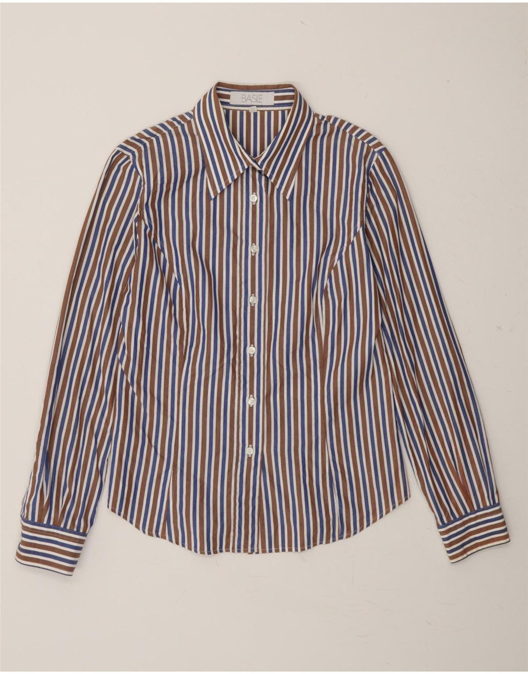 BASILE Womens Shirt IT 44 Medium Multicoloured Striped Cotton Vintage Basile and Second-Hand Basile from Messina Hembry 