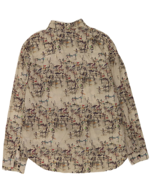 North Sails Herren-Hemd mit abstraktem Muster XL aus weißer Baumwolle