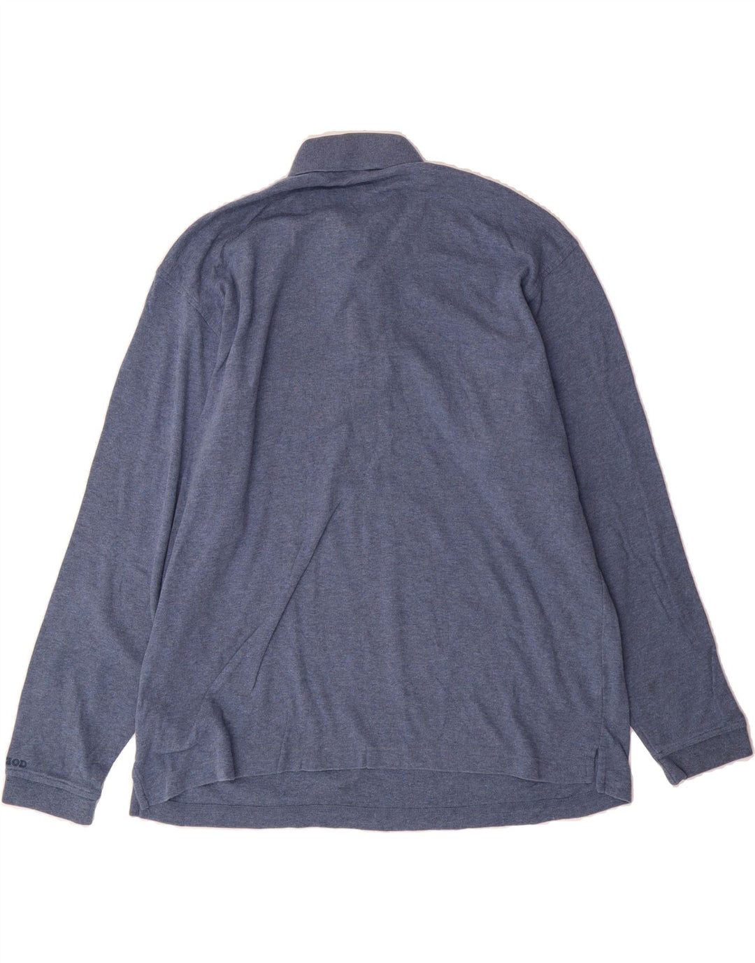 IZOD Mens Long Sleeve Polo Shirt Large Blue Cotton Vintage Izod and Second-Hand Izod from Messina Hembry 