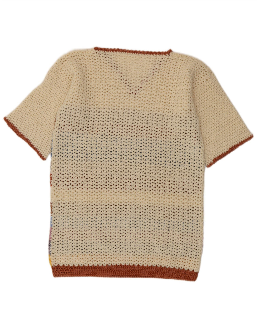Vintage Damen V-Ausschnitt Pullover Pullover UK 14 Medium Bunt gestreift